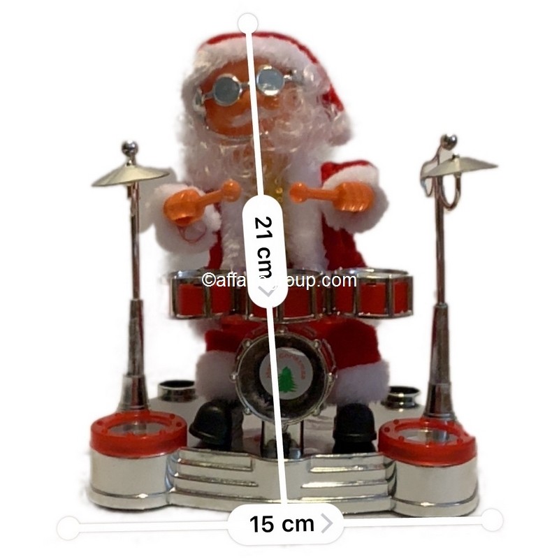 Père Noël lumineux animé batteur Père Noël lumineux animé batteur