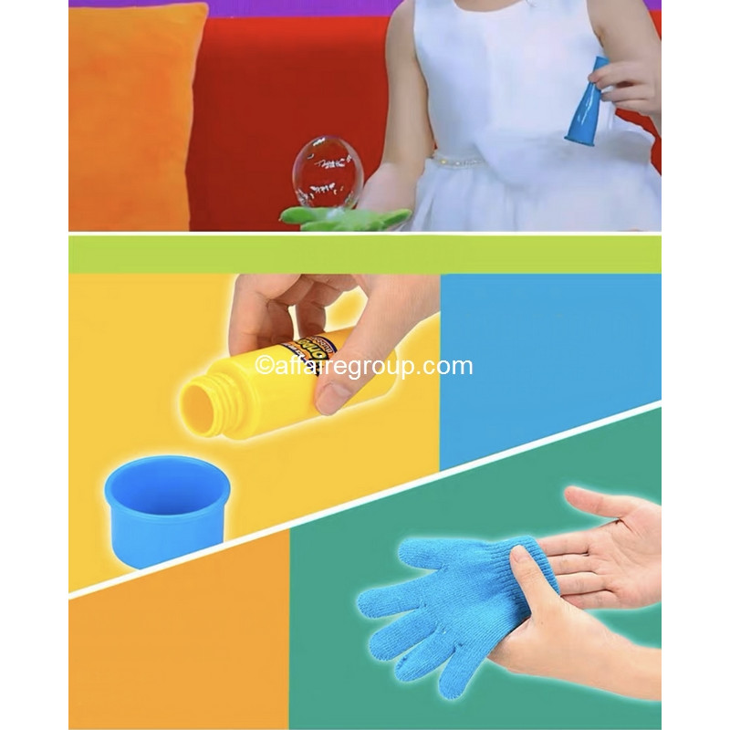 Tuban Gant Magique Pour Bulles Élastiques – Kit Hop Hop Bubbles – Liquide Rebondissant – Cadeau Enfant Dès 3 Ans