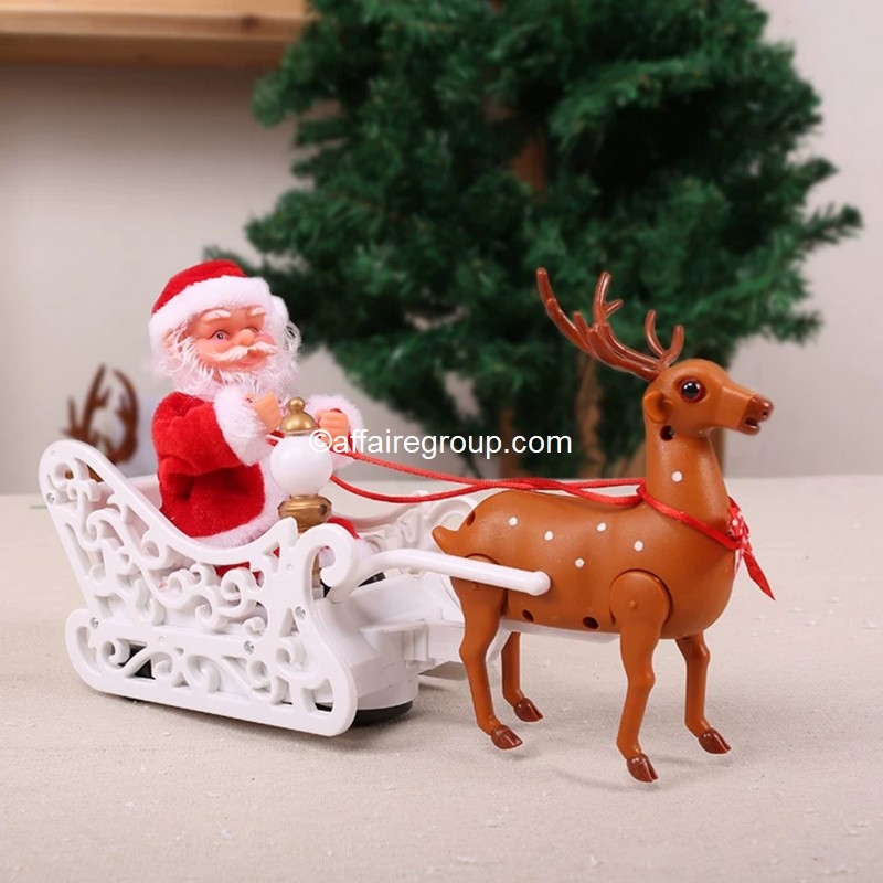 Santa Claus deer and sleigh