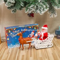 Santa Claus deer and sleigh