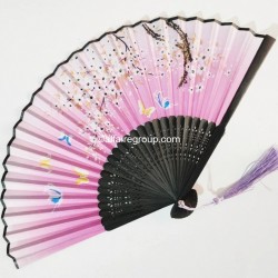 Black bamboo fan (X12 pieces)