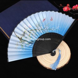 Black bamboo fan (X12 pieces)