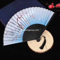 Black bamboo fan (X12 pieces)