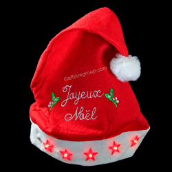 Bonnet de Noël lumineux Joyeux Noël à LED