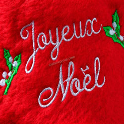 Bonnet de Père Noël rouge et blanc avec étoiles LED