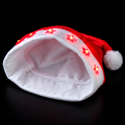 Gorro navideño con estrellas LED rojas intermitentes