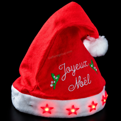Étoiles LED clignotantes sur bonnet de Noël lumineux